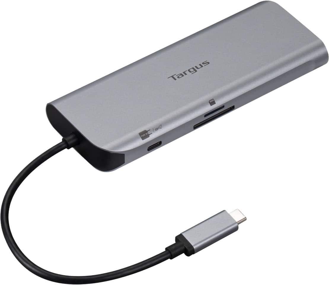 Targus - USB-C Alt. Mode Dual HDMI 4K Mobile Dock with 140W EPR Pass-Thru & SD Reader - Silver