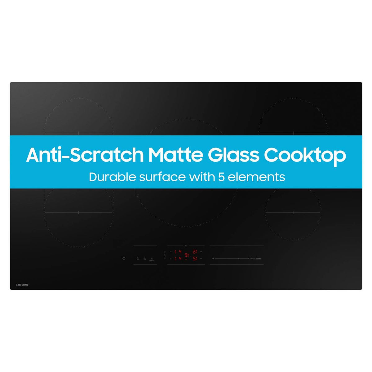 Samsung - 36" Induction Cooktop with Anti-Scratch Matte Glass and Sync - Black