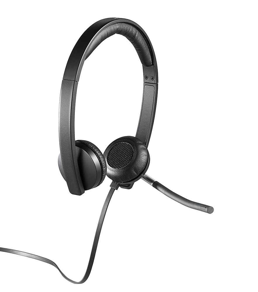 Logitech - H650e Stereo Wired On-ear Headset - Black