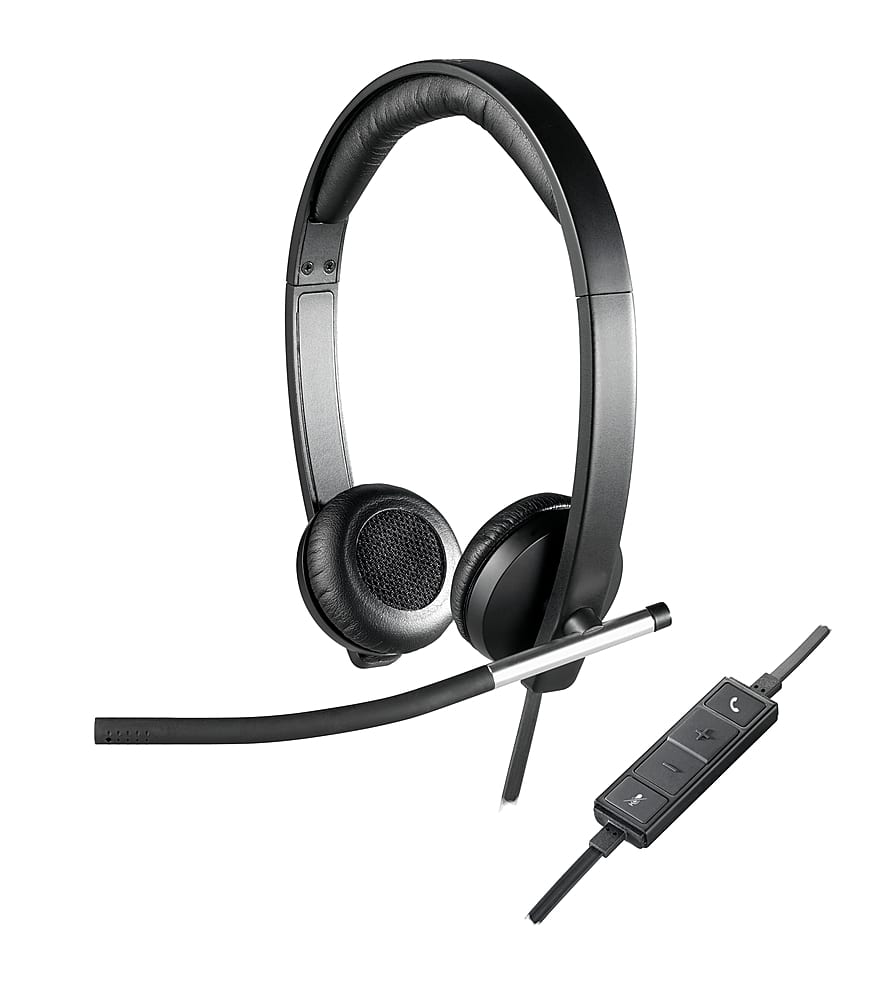 Logitech - H650e Stereo Wired On-ear Headset - Black