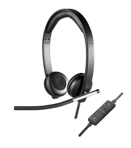Logitech - H650e Stereo Wired On-ear Headset - Black
