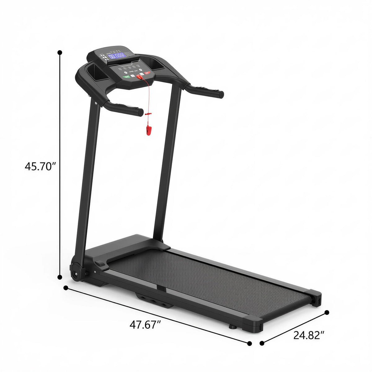 Cinta de correr plegable de 2,5 HP eléctrica para el hogar - Negra
