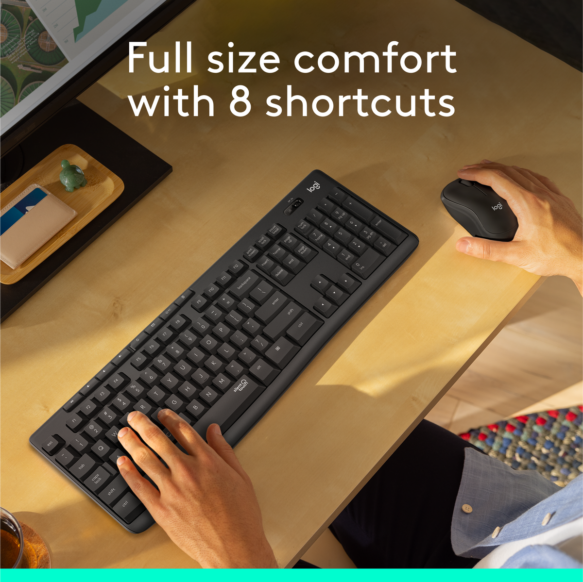 Logitech - MK295 Full-size Wireless Membrane Keyboard and Mouse Combo for Windows and Chrome OS with SilentTouch Technology - Graphite