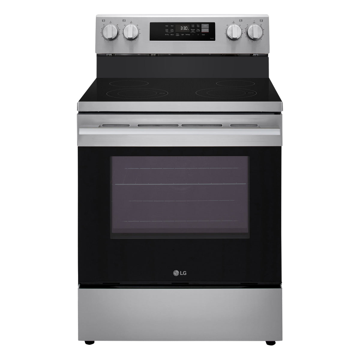 LG - 30-in Wide 6.3 Cu. Ft. Freestanding Electric Convection Smart Range with 4 Elements, Air Fry and WideView Window - Stainless Steel