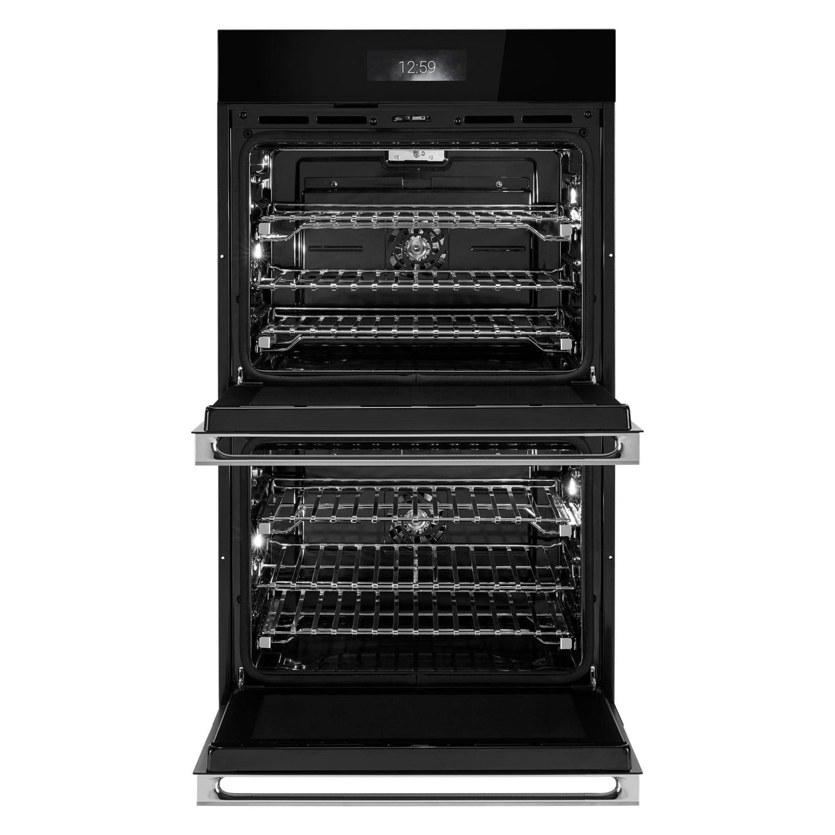 JennAir - NOIR 30" Built-In Double Electric Convection Wall Oven with with Smooth Glide Flat-Tine Racks - Stainless Steel