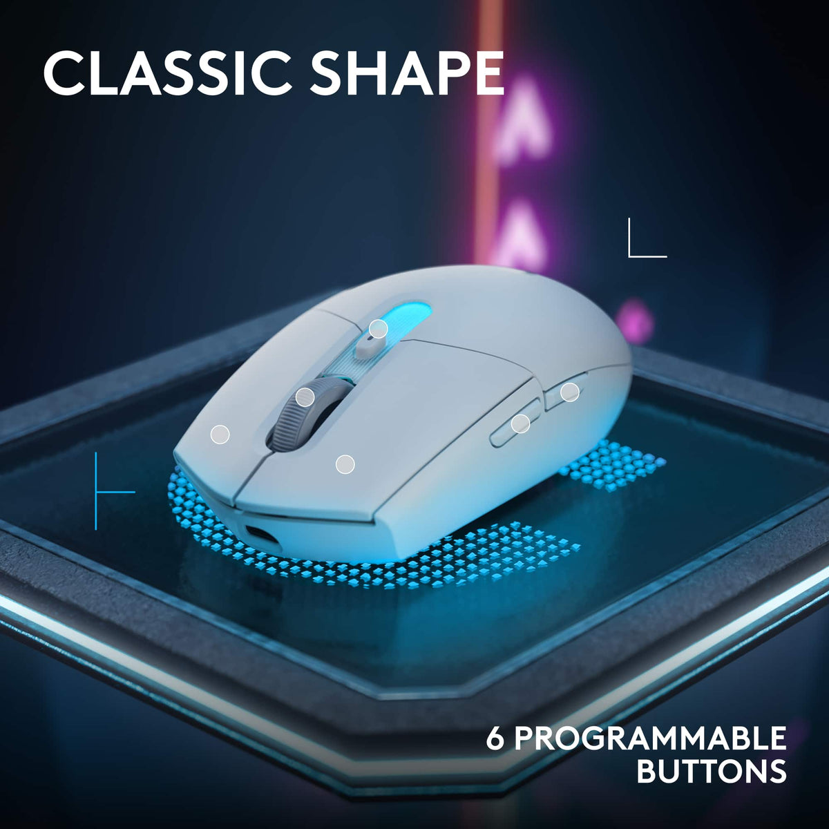 Logitech - G305 X SUPERLIGHT Wireless Bluetooth Gaming Mouse with HERO 44K Sensor and 6 Programmable Buttons for PC/Mac - Wireless - White