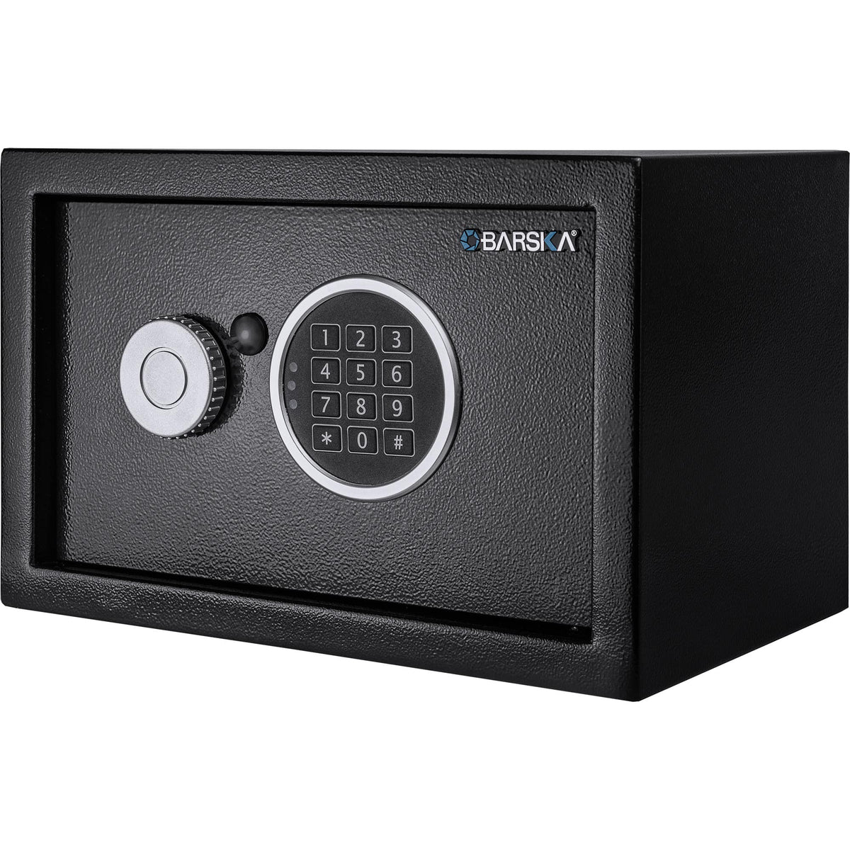 Barska - 0.41 Cu Ft Digital Keypad Security Safe-Compact Steel Lock Box with Deadbolts - Black