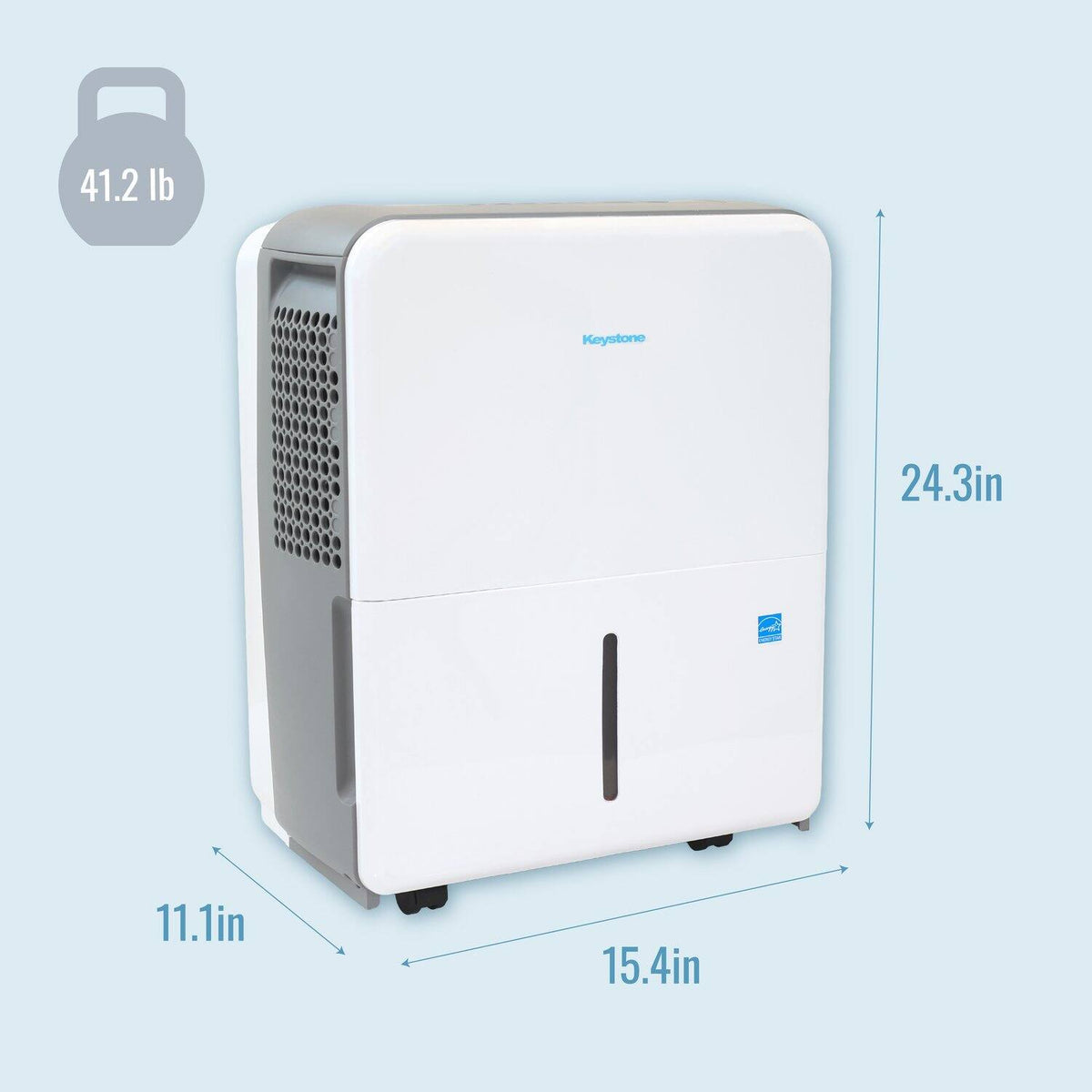 Keystone - 50 Pint 7.2 Quart Dehumidifier with Electronic Controls - White
