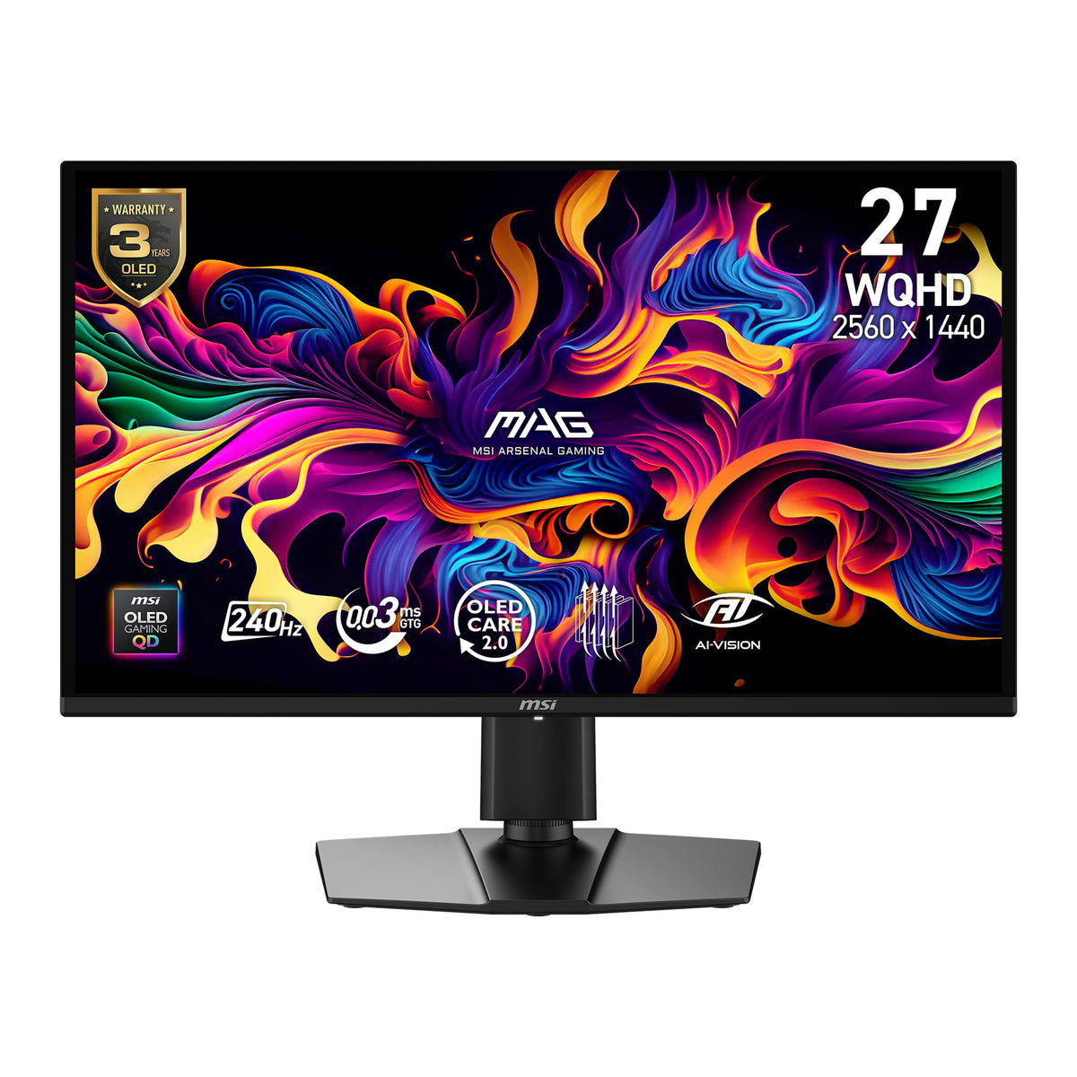 MSI - MAG 274QP QD-OLED X24 27" OLED QHD 240Hz 0.03ms Adaptive Sync Gaming Monitor with HDR (DisplayPort, HDMI) - Metallic Black