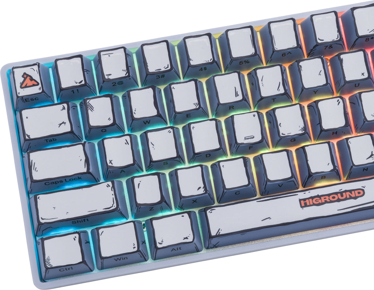 Higround - Basecamp 65+ 65% Wired Mechanical Lubed TTC Milky Switch Gaming Keyboard with RGB Backlighting - Celshade