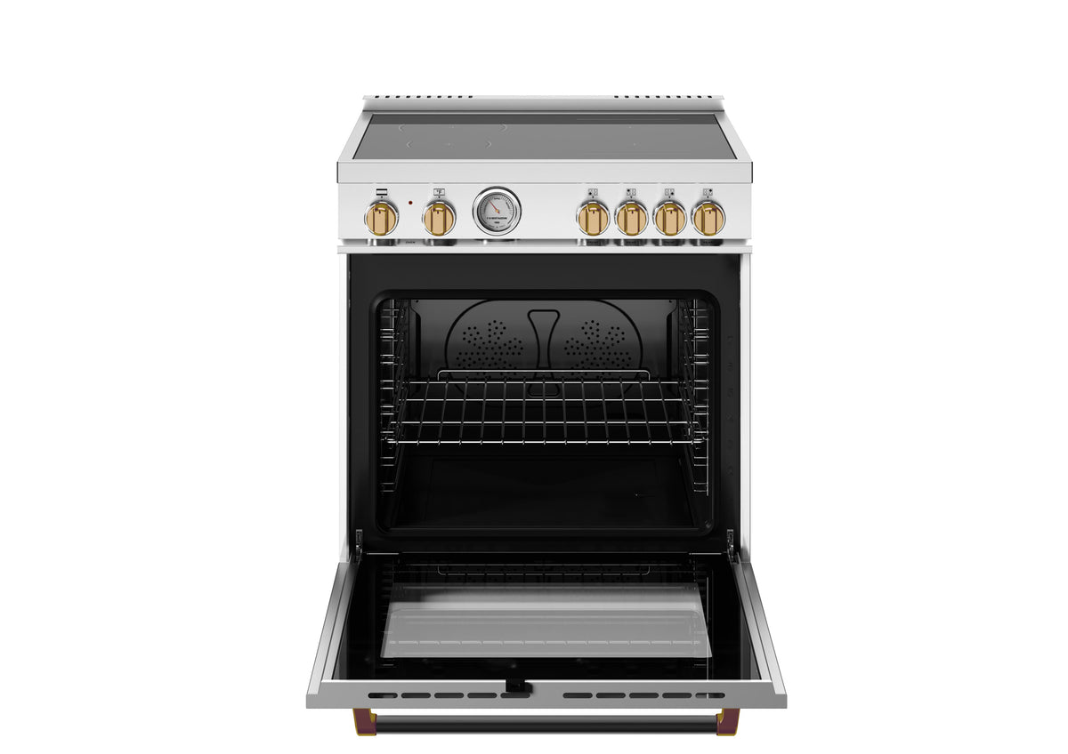 Bertazzoni - 30" Master Series Induction Range - Bianco Matt/Gold - White