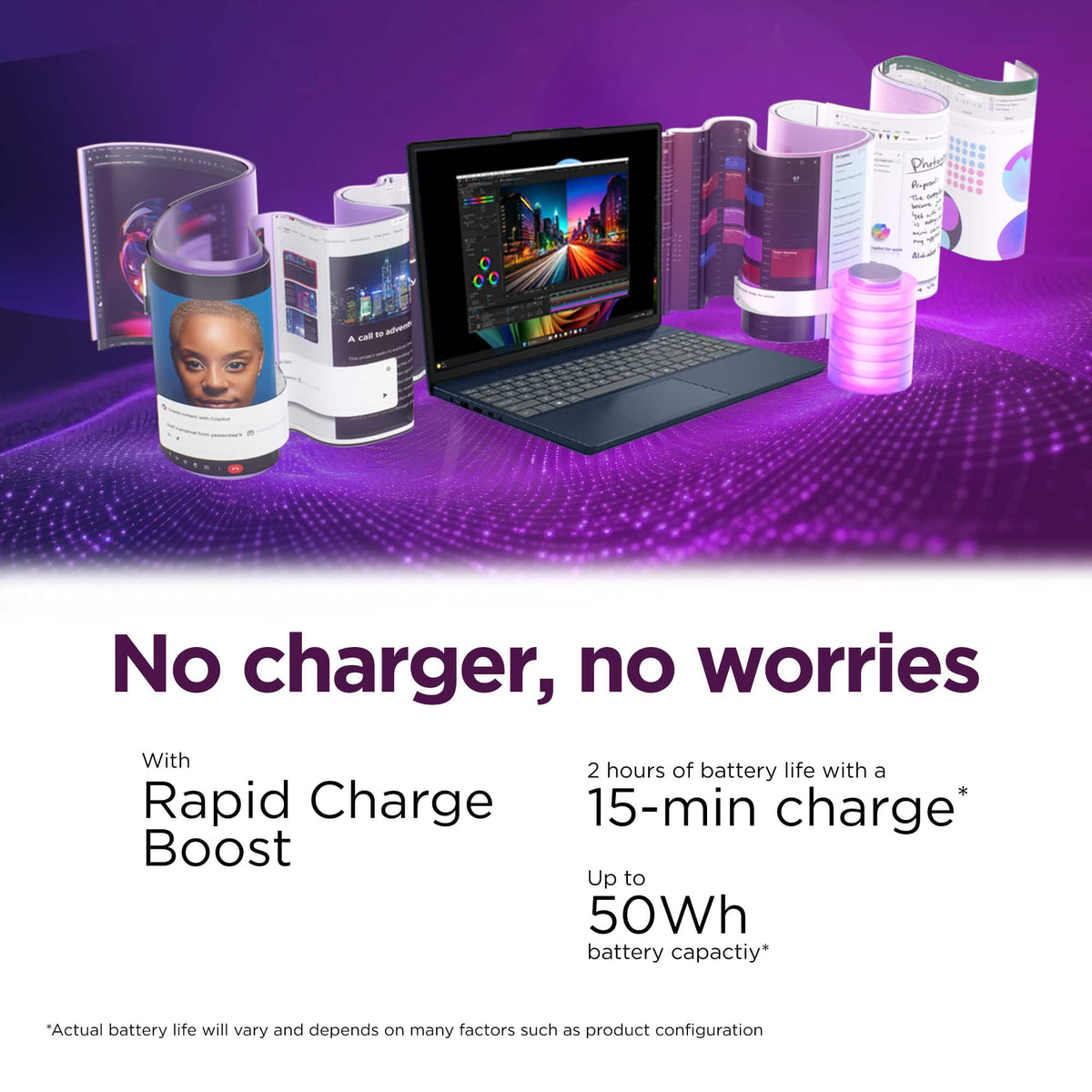 Lenovo - IdeaPad Slim 3i 15.3" 2k Touchscreen Laptop - Core 5 Processor 320 2026 - 8GB Memory - 256GB Storage - Cosmic Blue
