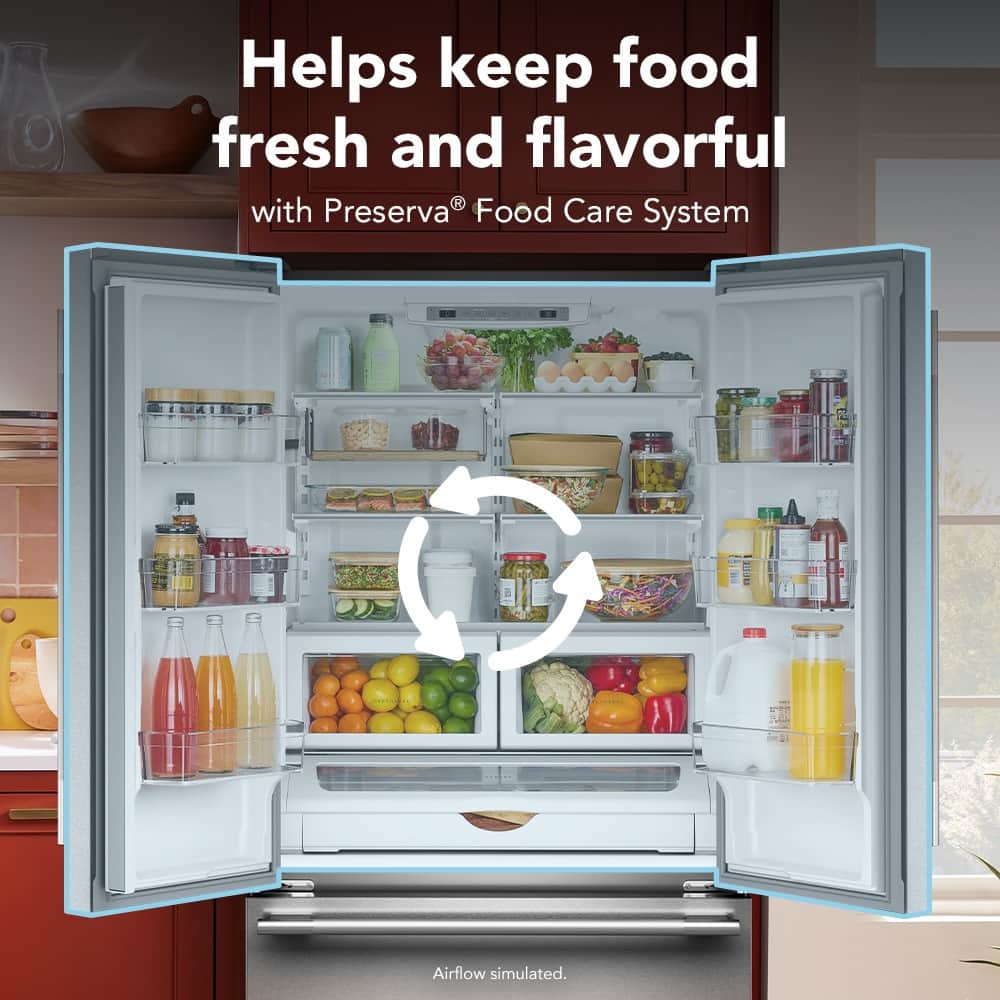 KitchenAid - 36 in. wide 22 cu. ft. Counter-Depth French Door Refrigerator with Internal Water Dispenser - Stainless Steel