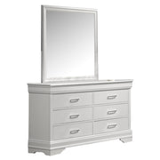 Cómoda de 1 pieza para dormitorio con tiradores de acento de diamante, cajonera - Blanco