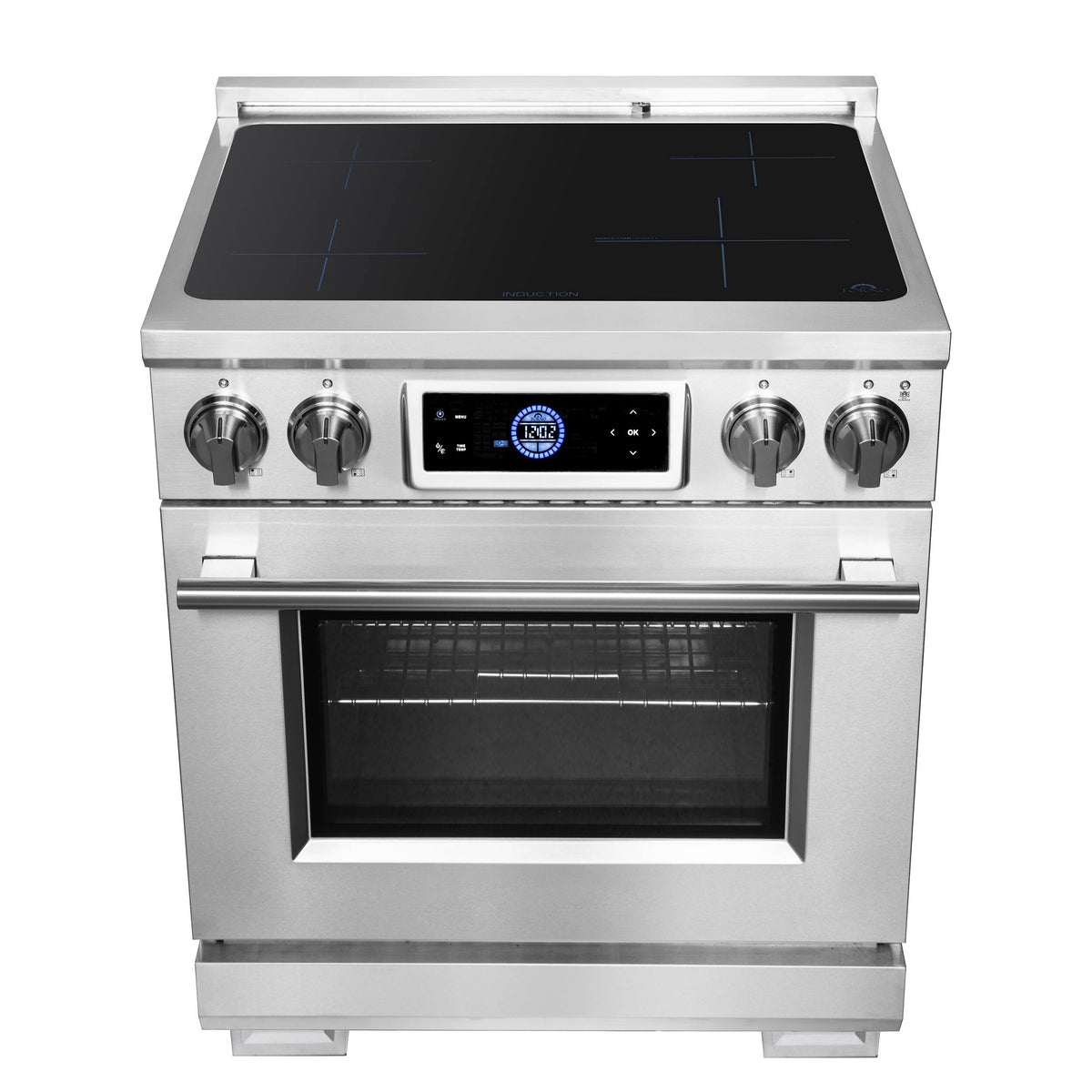Forno Appliances - 30 in. Wide 2 Elements Maximus 4.32 Cu. Ft. Freestanding Electric Induction Range with Air Fryer - Stainless Steel