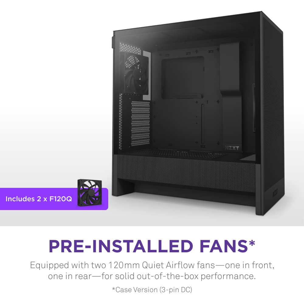 NZXT - H5 Flow 2024 Compact ATX Mid-Tower Airflow PC Case - Black