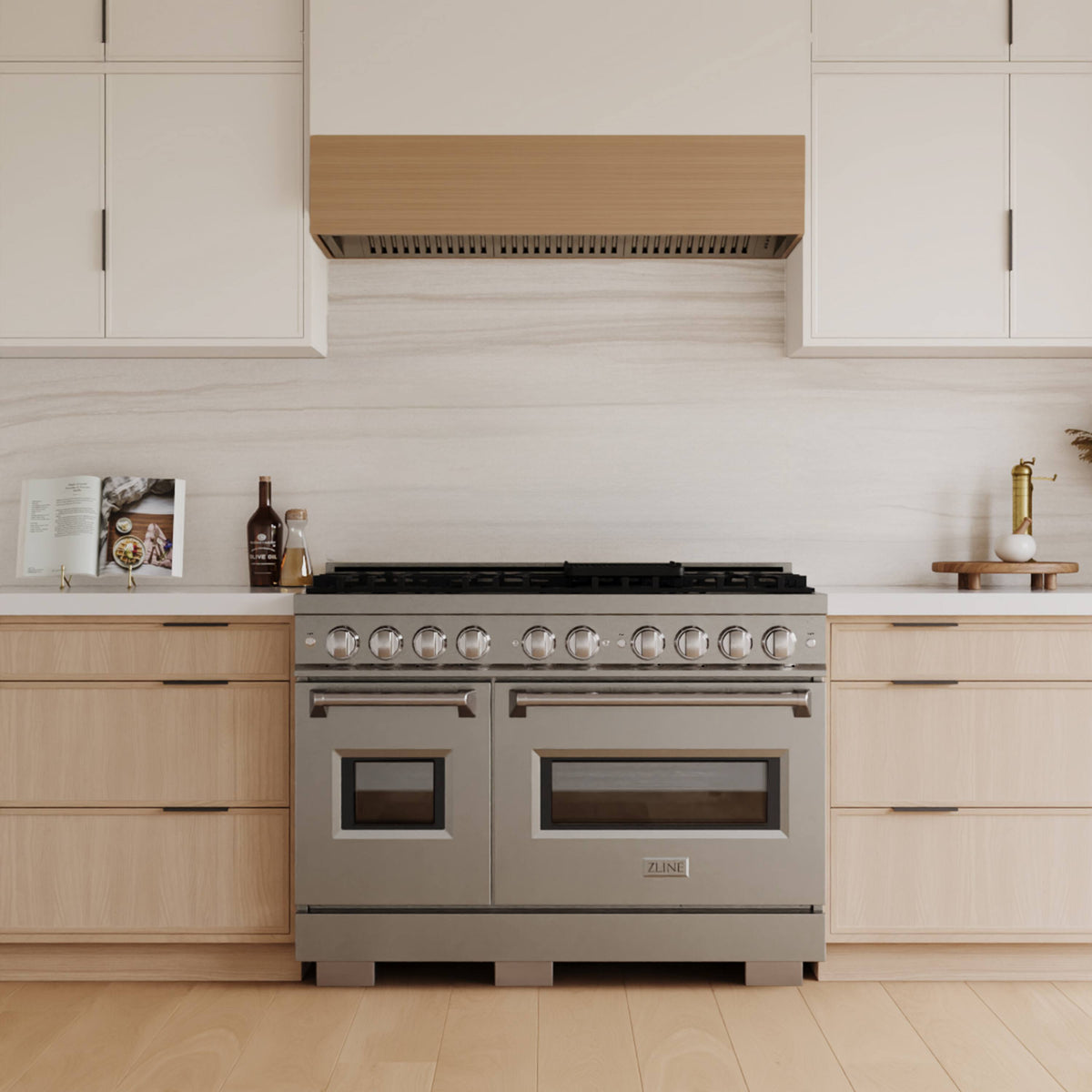 ZLINE - 48 in. Wide 8 Burner Classic Double Oven Dual Fuel Range with Gas Cooktop (CDR48) - Stainless Steel