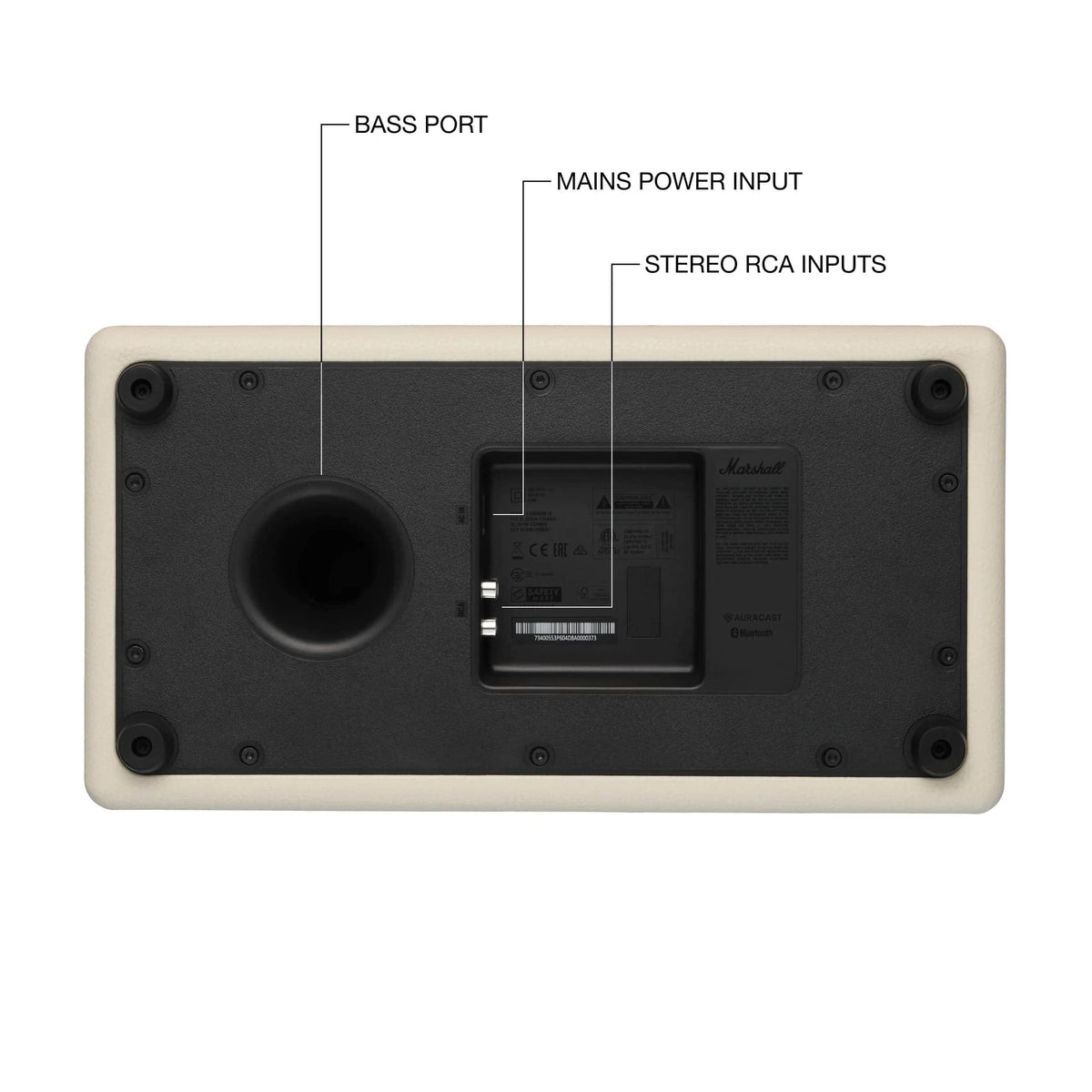 Marshall - Stanmore IV Bluetooth Home Speaker with Volume / Bass / Treble Controls and 3.5 mm Auxilary / RCA Inputs - Cream
