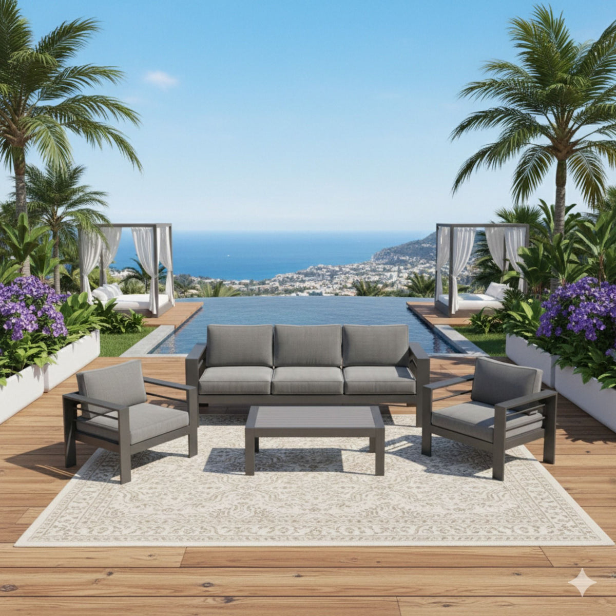 Outdoor Patio Set, All-Weather & Thick Cushions