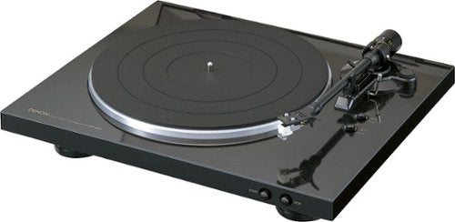 Denon - DP-300F Fully Automatic Analog Turntable with Built-In Phono Equalizer, Unique Tonearm Design, Slim Design - Black