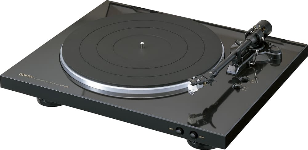 Denon - DP-300F Fully Automatic Analog Turntable with Built-In Phono Equalizer, Unique Tonearm Design, Slim Design - Black
