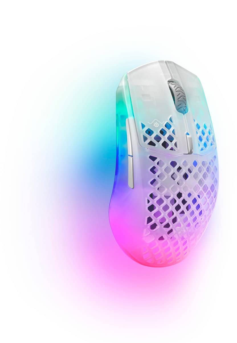 SteelSeries - Aerox 3 Super Light Honeycomb Wireless RGB Optical Gaming Mouse - Wireless - Ghost Edition