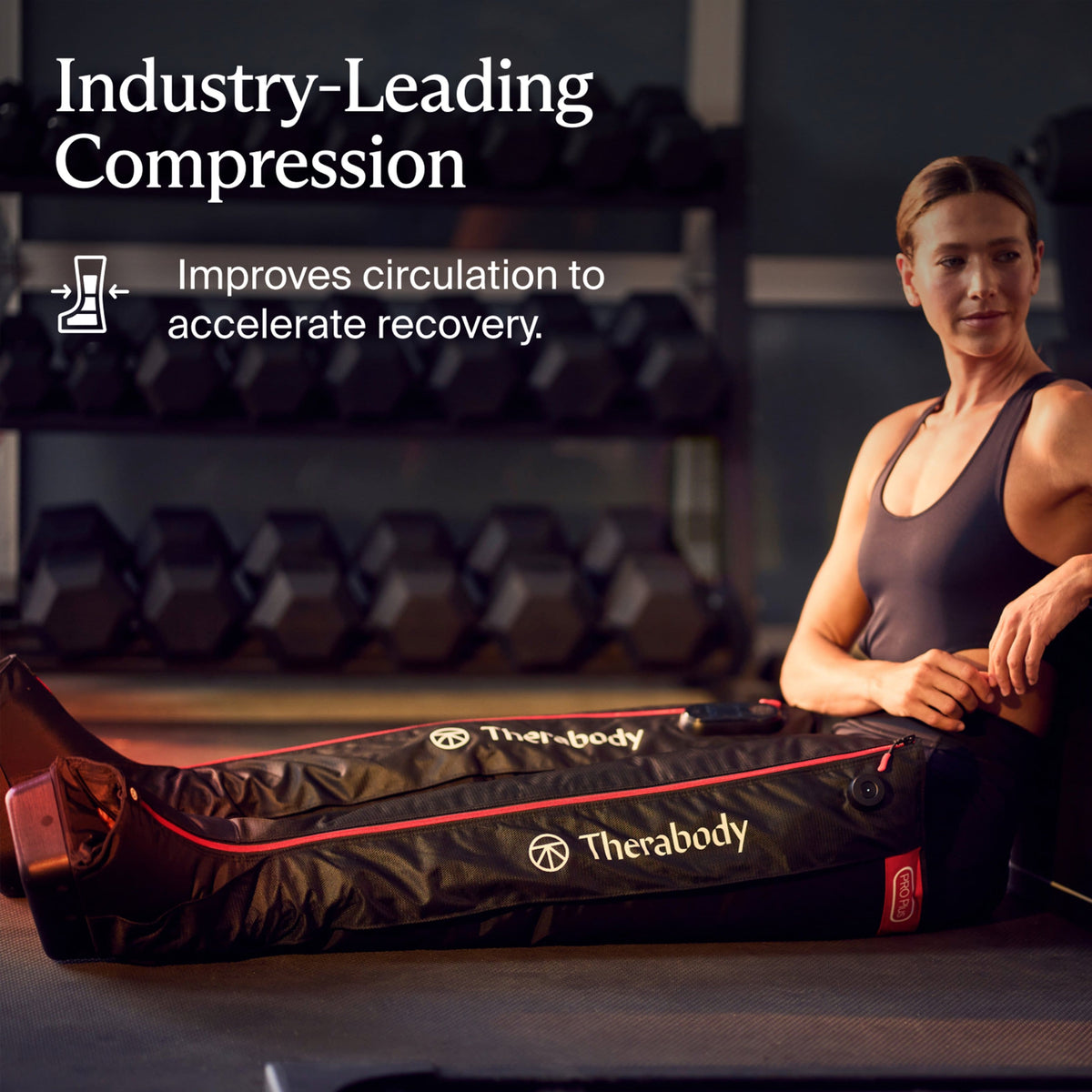 Therabody - JetBoots PRO Plus - Wireless Compression Boots With Vibration & Infrared LED Light - Regular - Black
