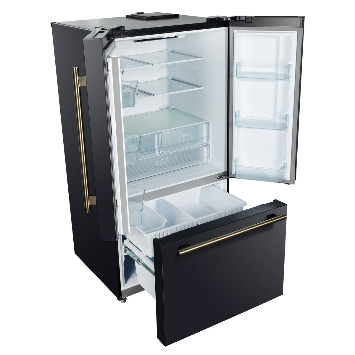 Forno Appliances - Rivello 27.4 Cu. Ft. French Door Refrigerator with Internal Water Dispenser - Black