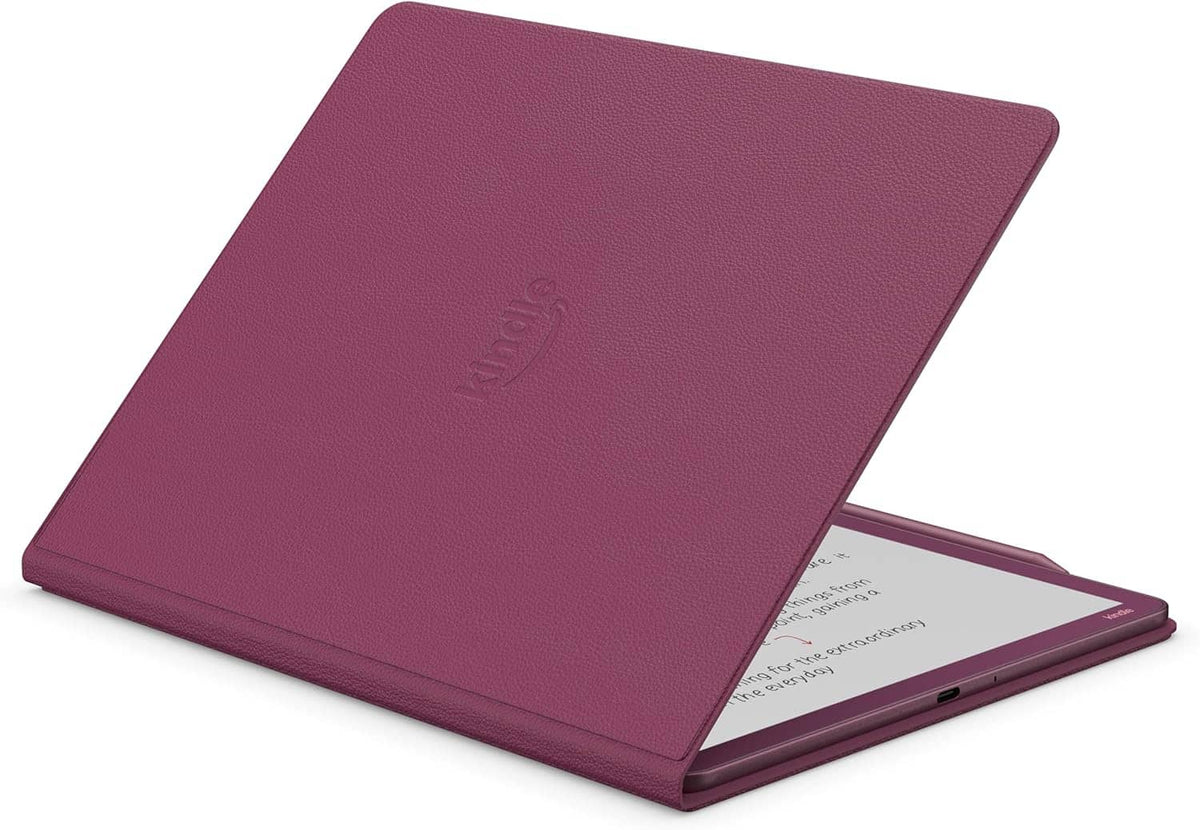 Amazon - Kindle Scribe Executive Folio Cover with Magnetic Attach, Sleek Protective Case - Premium Leather - Fig