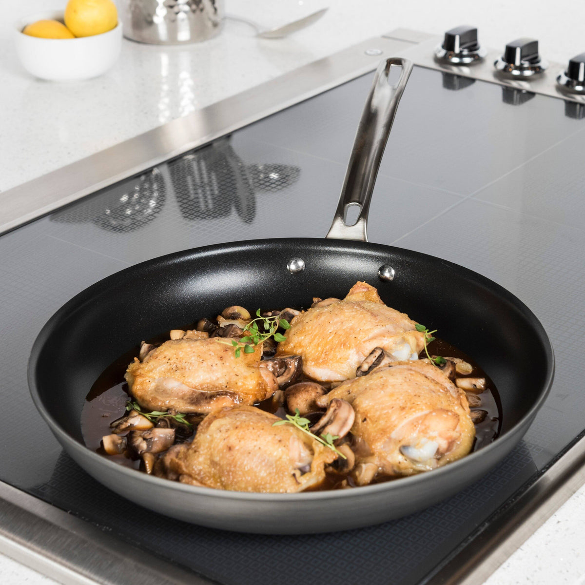 Viking - Hard Anodized 12" Nonstick Fry Pan - Black/Gray/Silver