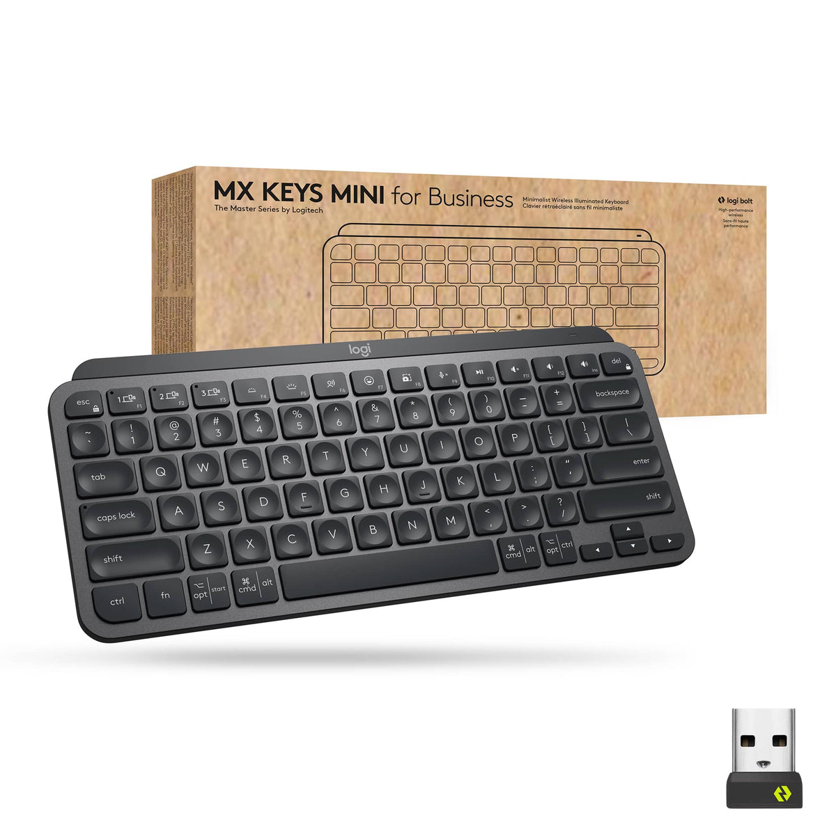 Logitech - MX Keys Mini For Business Compact Wireless Scissor Keyboard with Logi Bolt Technology - Graphite