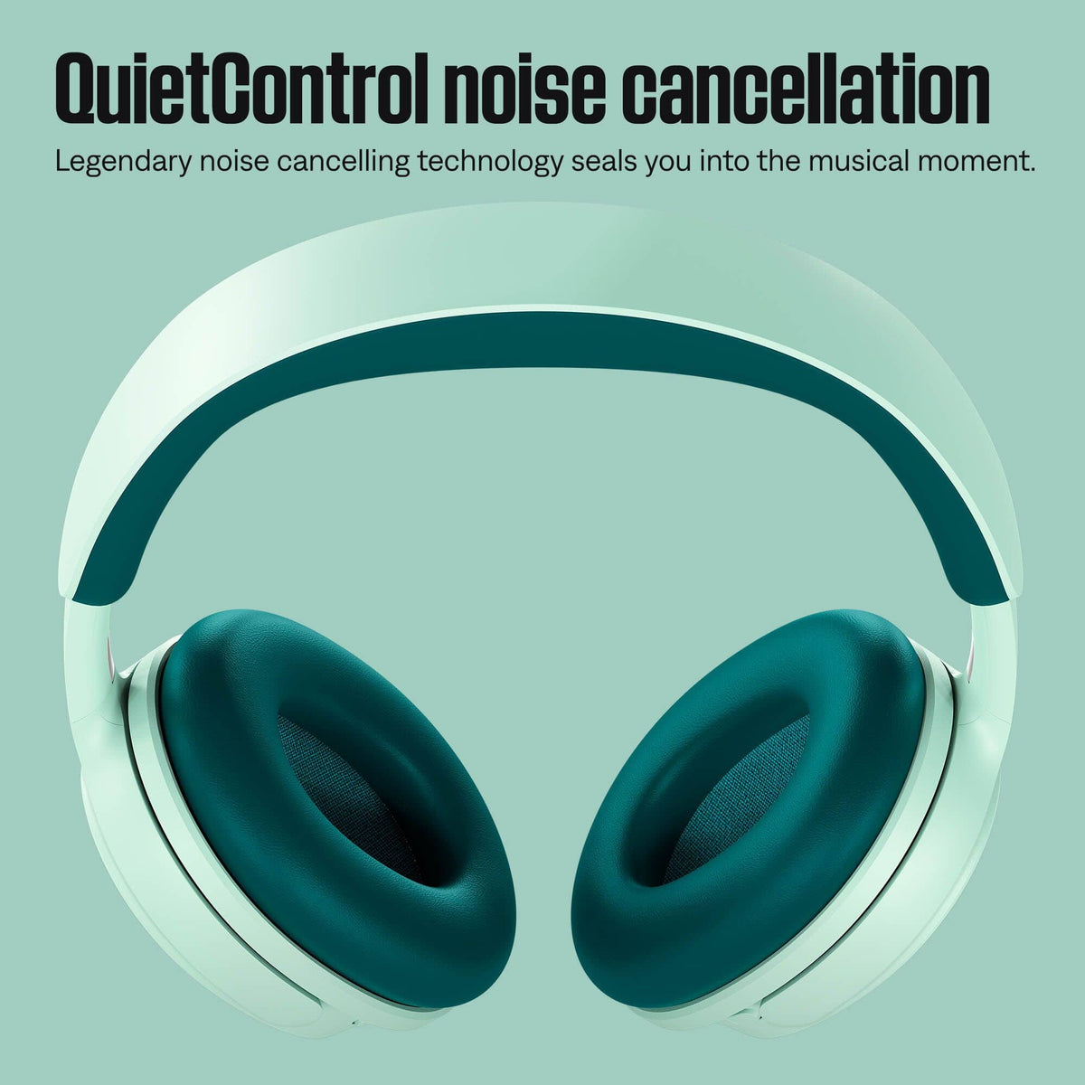 Bose - QuietComfort Headphones (2nd Gen) - Wireless, Over Ear, Active Noise Cancelling, Immersive Audio, USB-C Charging - Dewdrop Mint