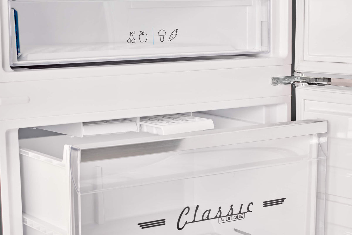 Unique Appliances - 28 in. Wide Classic Retro 16.7 cu.ft Bottom Freezer Counter Depth Refrigerator - Midnight Black