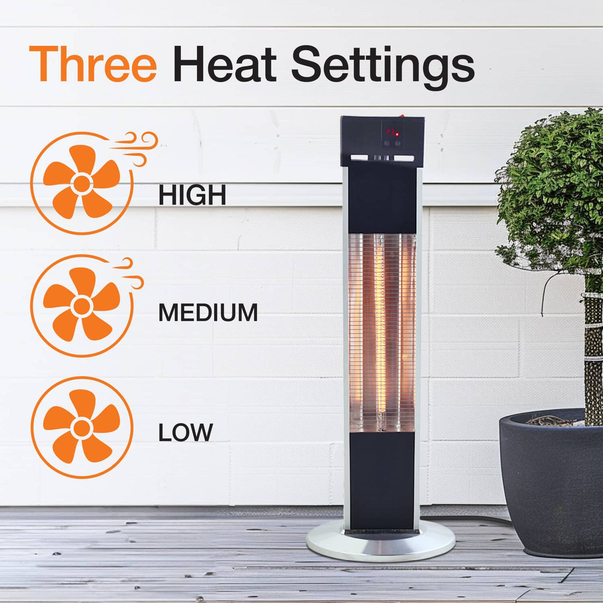 Lifesmart - Outdoor Infrared Tower Heater - Black