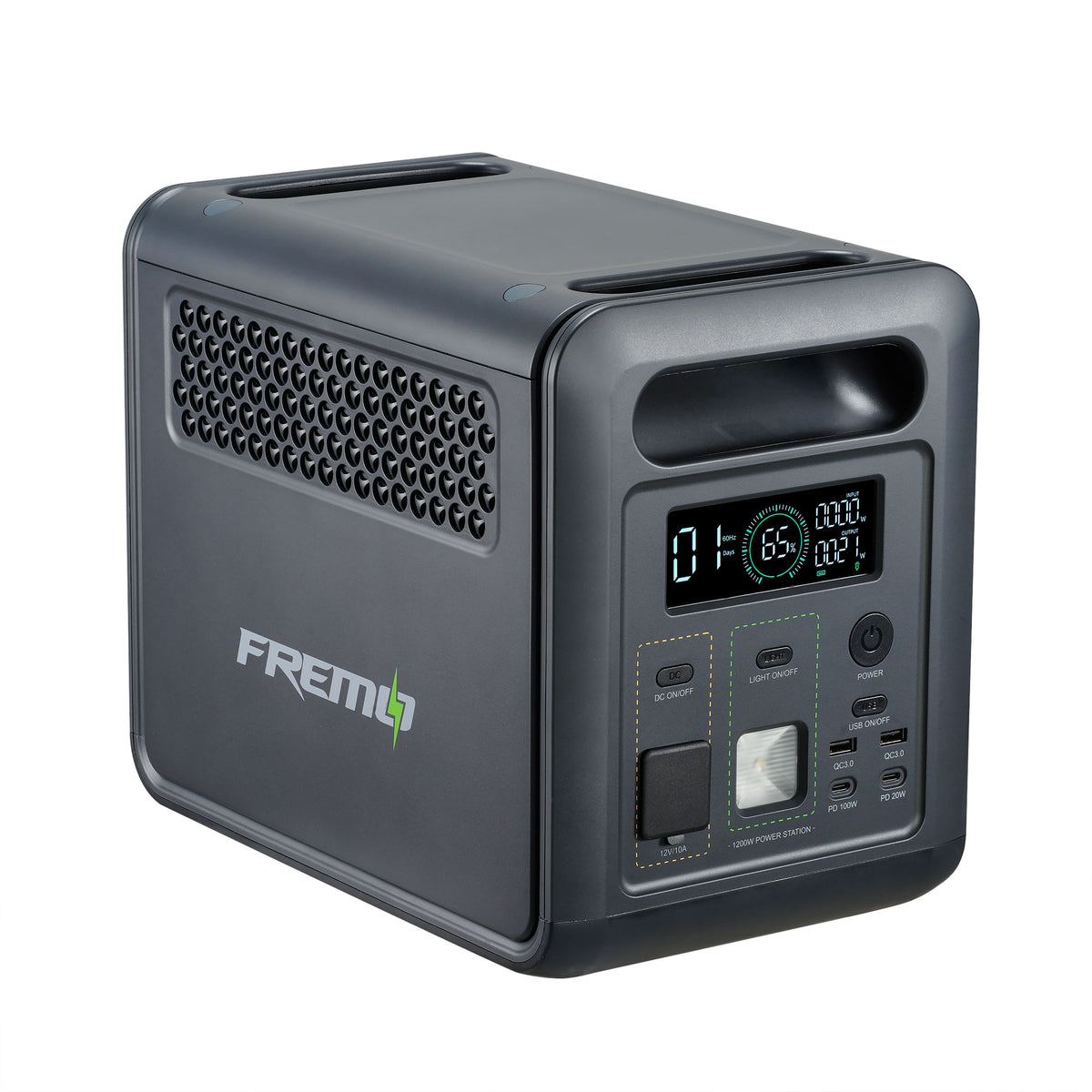 Fremo - X1200 Portable Power Station (1024 Wh Capacity) - Gray
