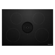 KitchenAid - 30 in. Wide 4 element Built-In Downdraft Electric Induction Cooktop with Quiet Ventilation - Black