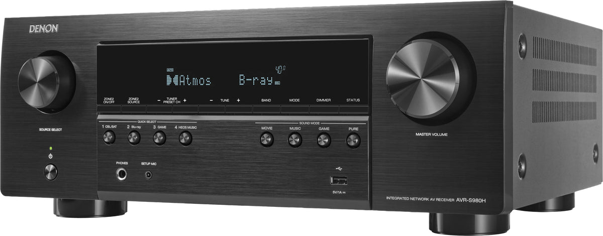 Denon - AVR-S980H 7.2 Channel AV Receiver - Black