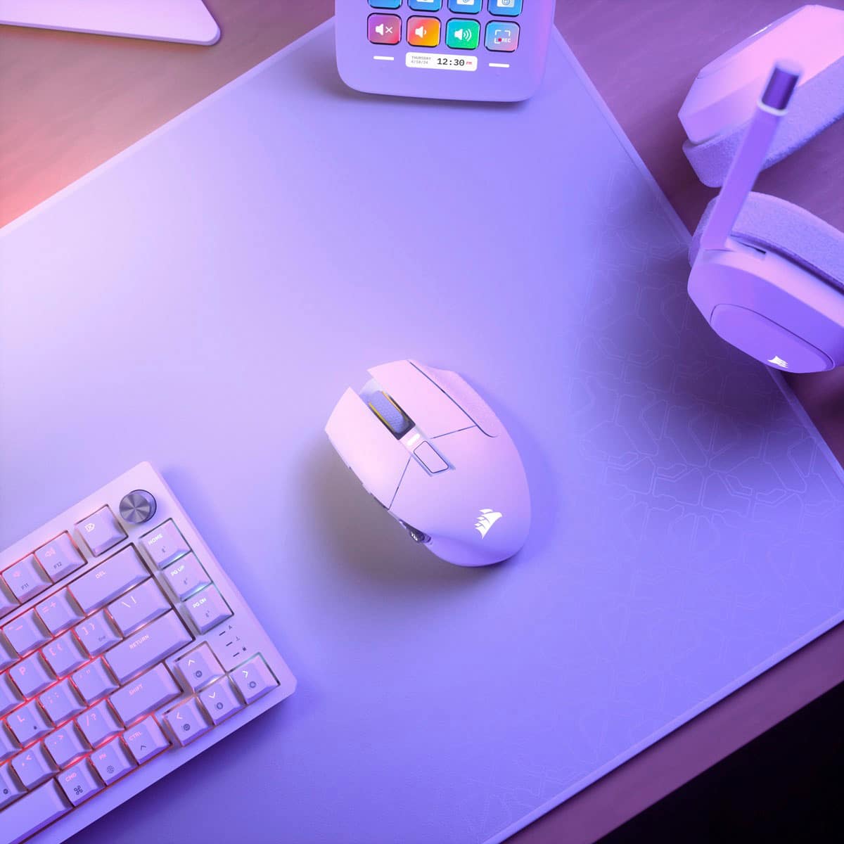 CORSAIR - Scimitar Elite Wireless SE MOBA/MMO Optical Gaming Mouse with 16 Programmable Buttons - Wireless - White