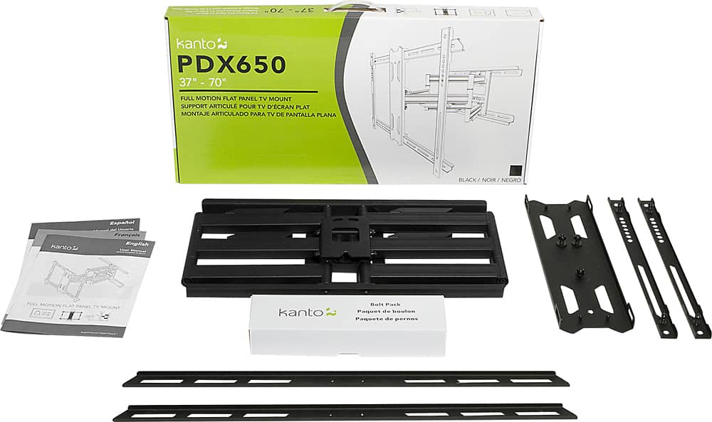 Kanto - Full-Motion TV Wall Mount for Most 37" - 75" TVs - Extends 21.8" - Black