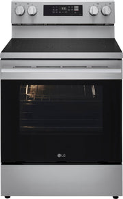 LG - 30-in Wide 6.3 Cu. Ft. Freestanding Electric True Convection Smart Range with 5 Elements, Air Fry and UltraHeat Element - Stainless Steel