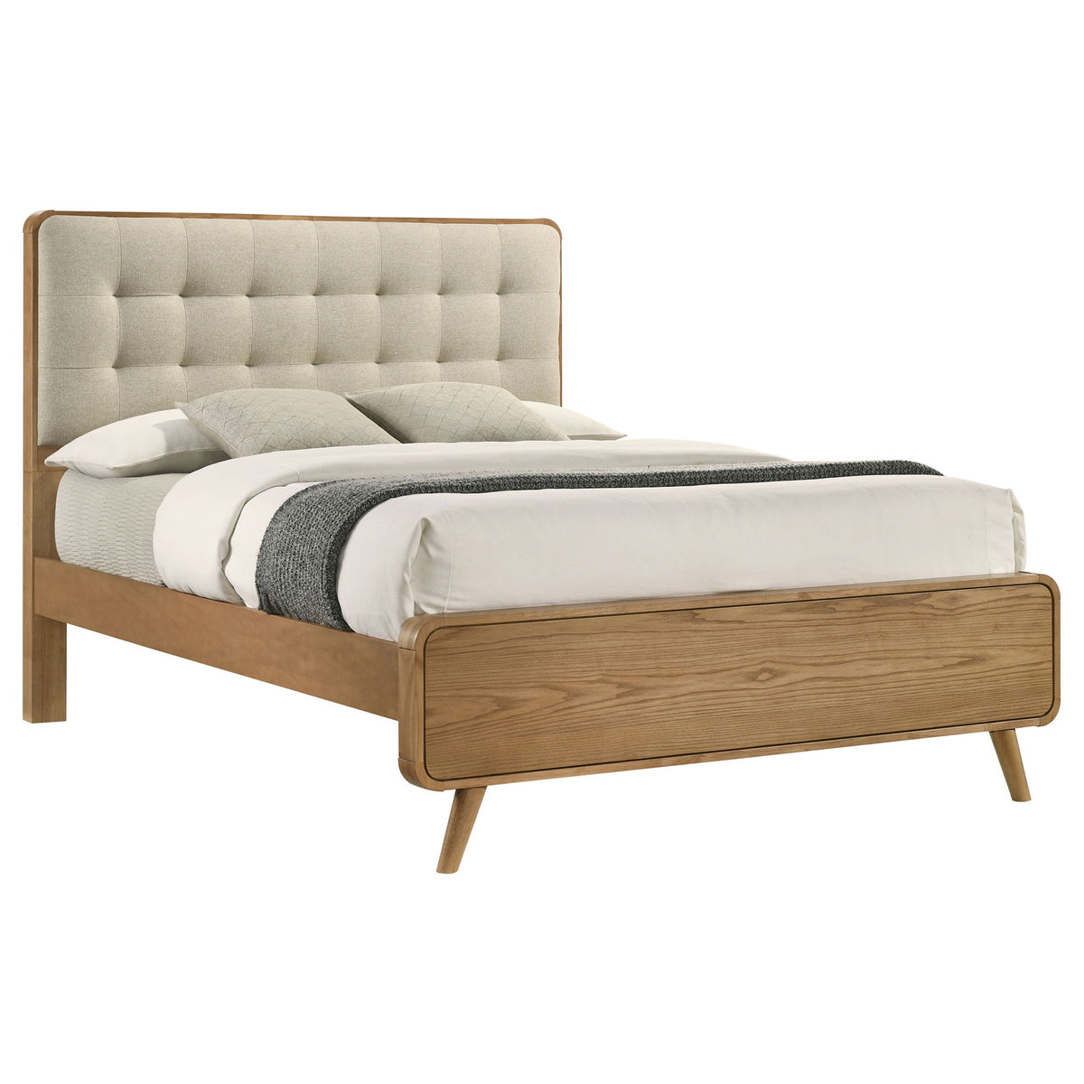 Winston - Cama plataforma con cabecero tapizado