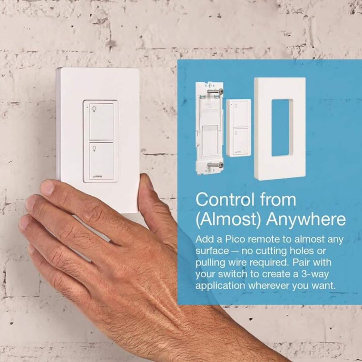 Lutron - Caseta Smart Switch Kit with Remote 3-Way (2 Points of Control) - White