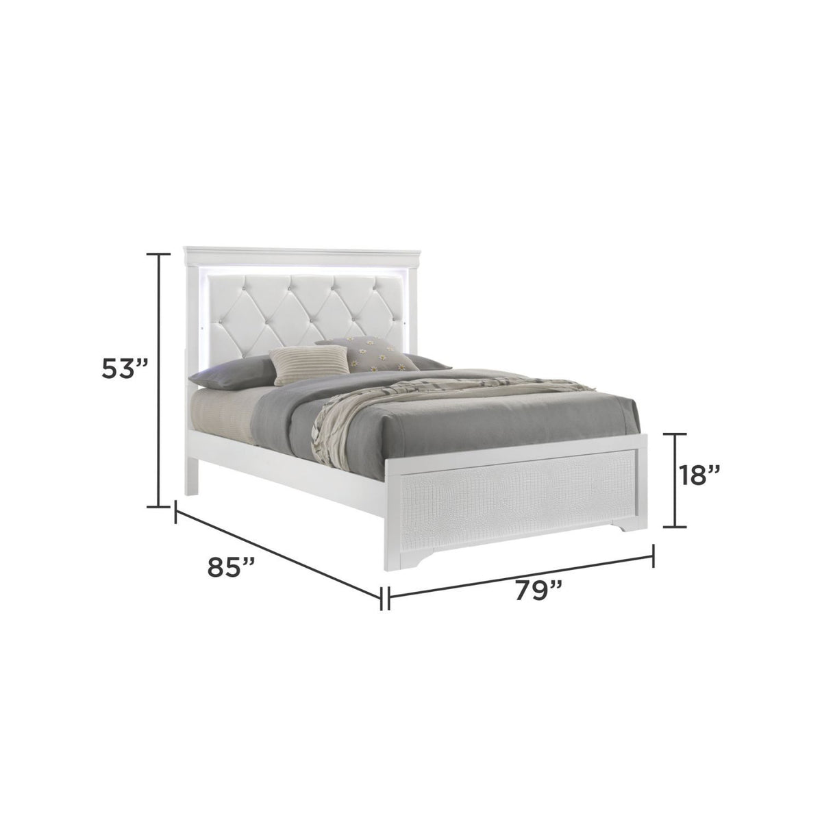 Blaze - Cama con cabecero LED
