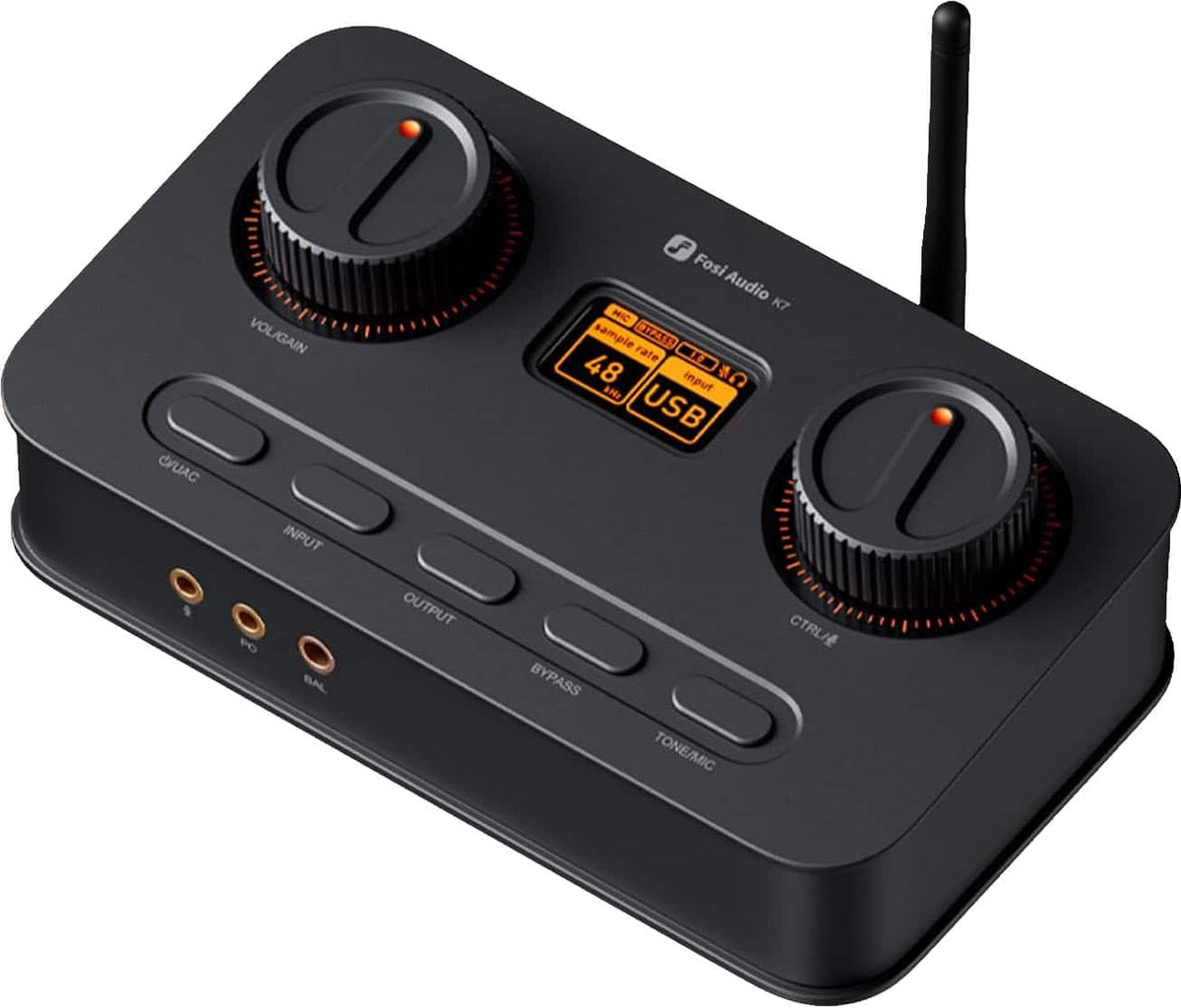 Fosi Audio - K7 DAC Headphone Amp for Gaming - Black