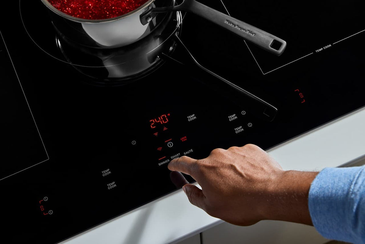 KitchenAid - 36 in. Wide 5 element Electric Induction Cooktop withTemp Cook Induction Technology - Black