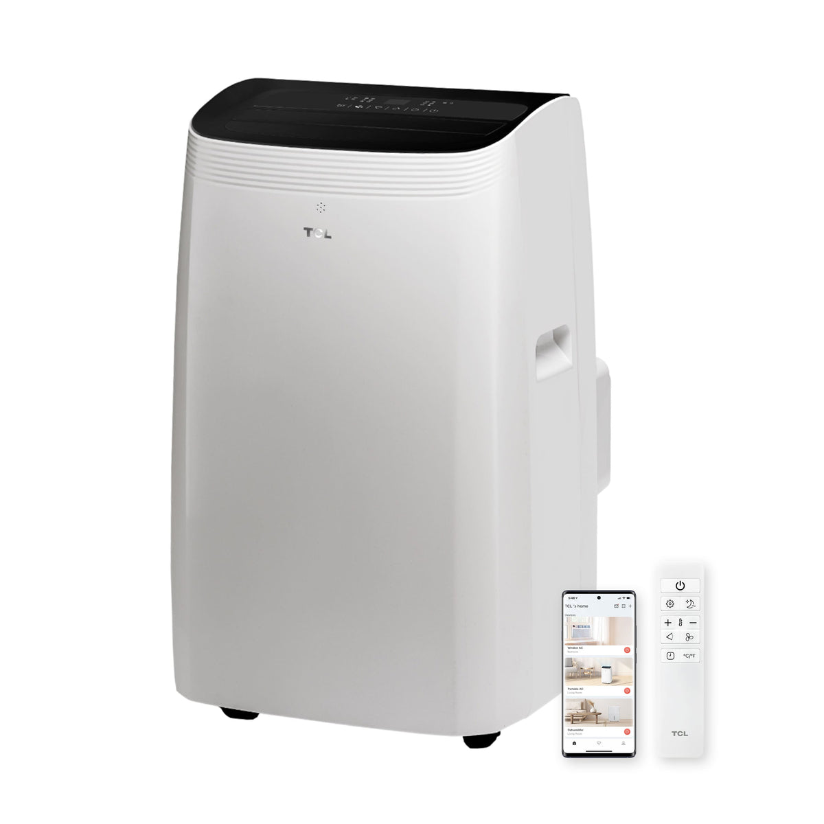 TCL - 450 Sq. Ft. 10,000 BTU Smart Portable Air Conditioner 3-in-1 with AC, Fan & Dehumidifier - White