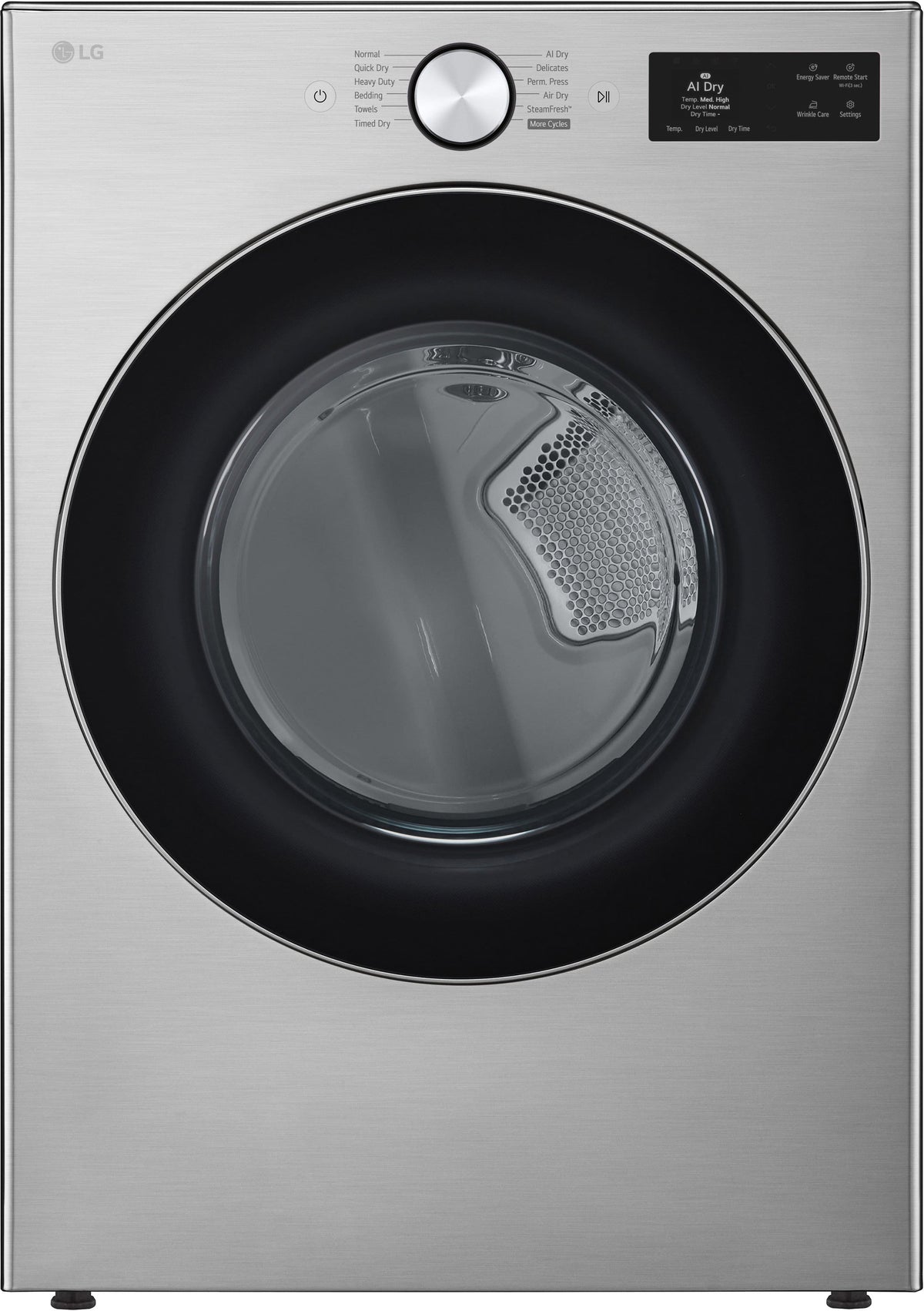 LG - 7.4 Cu. Ft. Smart Gas Dryer with Steam and AI Sensor Dry - Graphite Steel