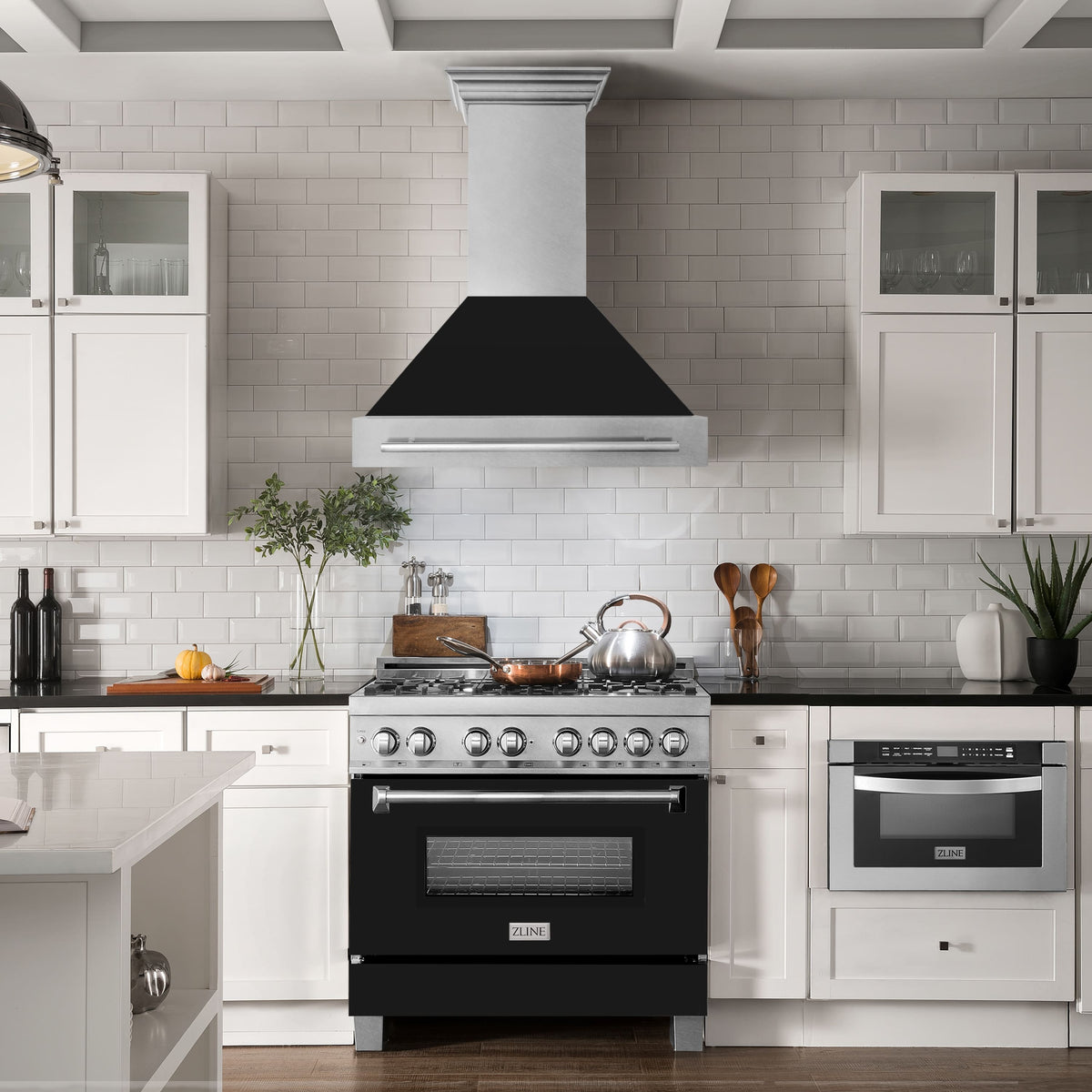 ZLINE - 36 inches - Externally Vented - Wall Range Hood - Black Matte