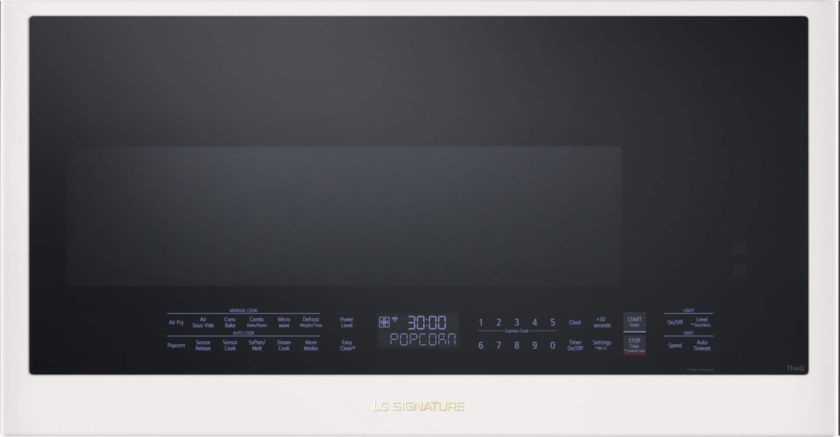 LG - SIGNATURE 1.7 Cu. Ft. Convection Over-the-Range Smart Microwave with Sensor Cooking, Air Fry and Air Sous Vide - Essence White