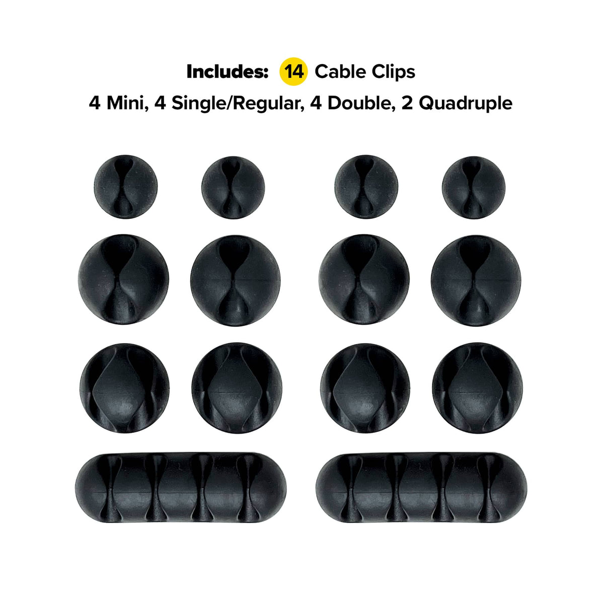 Wrap-It Storage - Cable Clips - Black